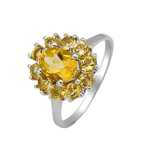 Серебряное кольцо с цитрином – Mirserebra925.ru