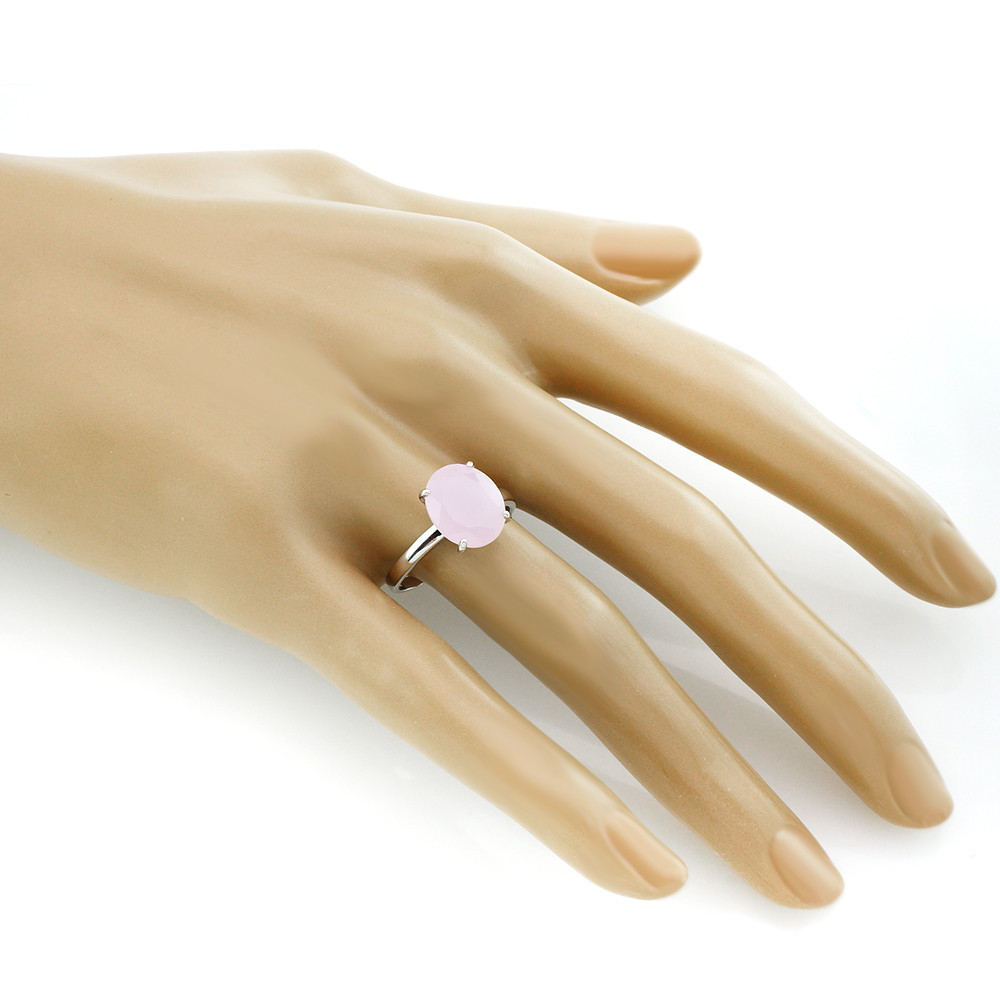 Кольцо с розовым кварцем