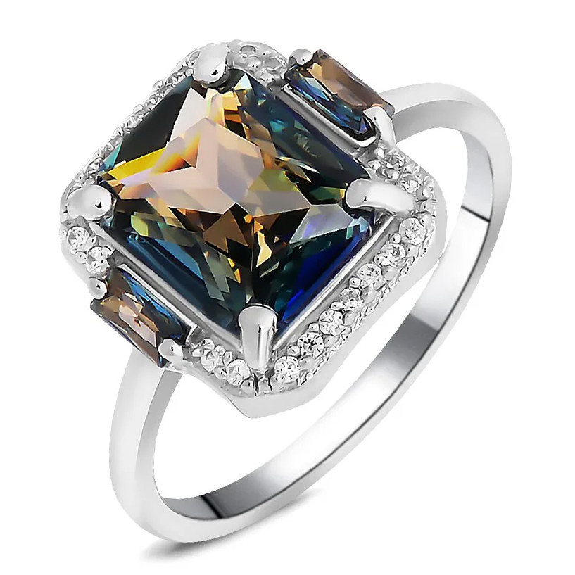 Серебряное кольцо с мистик кварцем ‒ Mirserebra925.ru