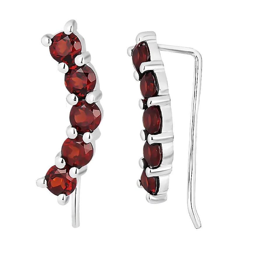 Серебряные серьги с гранатом – Mirserebra925.ru