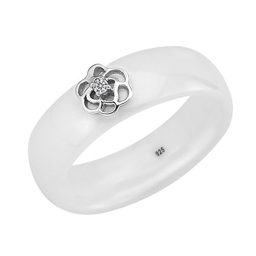 Кольцо из керамики с серебром ‒ Mirserebra925.ru