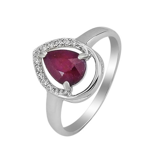 Серебряное кольцо с рубином – Mirserebra925.ru