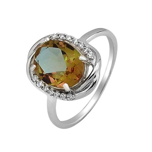 Серебряное кольцо с султанитом ‒ Mirserebra925.ru