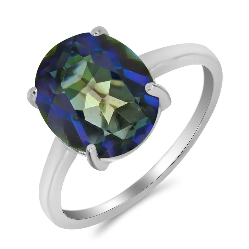 Серебряное кольцо с мистик кварцем ‒ Mirserebra925.ru