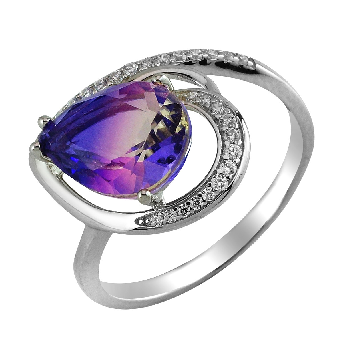 Серебряное кольцо с аметрином ‒ Mirserebra925.ru