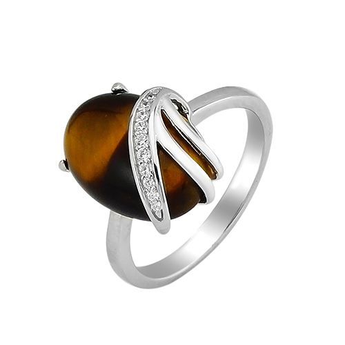 Серебряное кольцо с тигровым глазом – Mirserebra925.ru