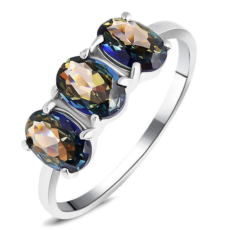 Серебряное кольцо с мистик кварцем ‒ Mirserebra925.ru