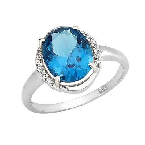Серебряное кольцо с лондон топазом кварц ‒ Mirserebra925.ru