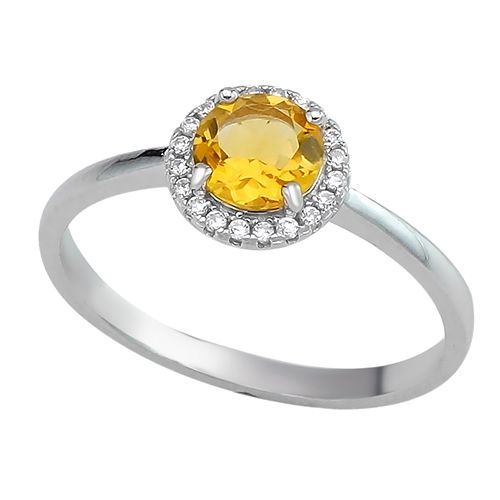 Серебряное кольцо с цитрином – Mirserebra925.ru