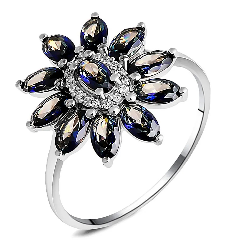 Серебряное кольцо с мистик кварцем ‒ Mirserebra925.ru