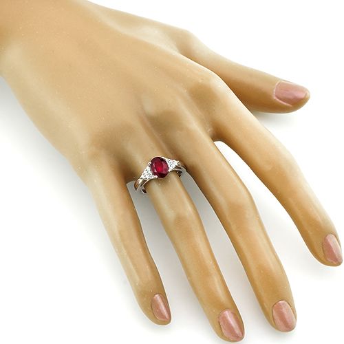 Кольцо с рубином из серебра 925 пробы – Mirserebra925.ru