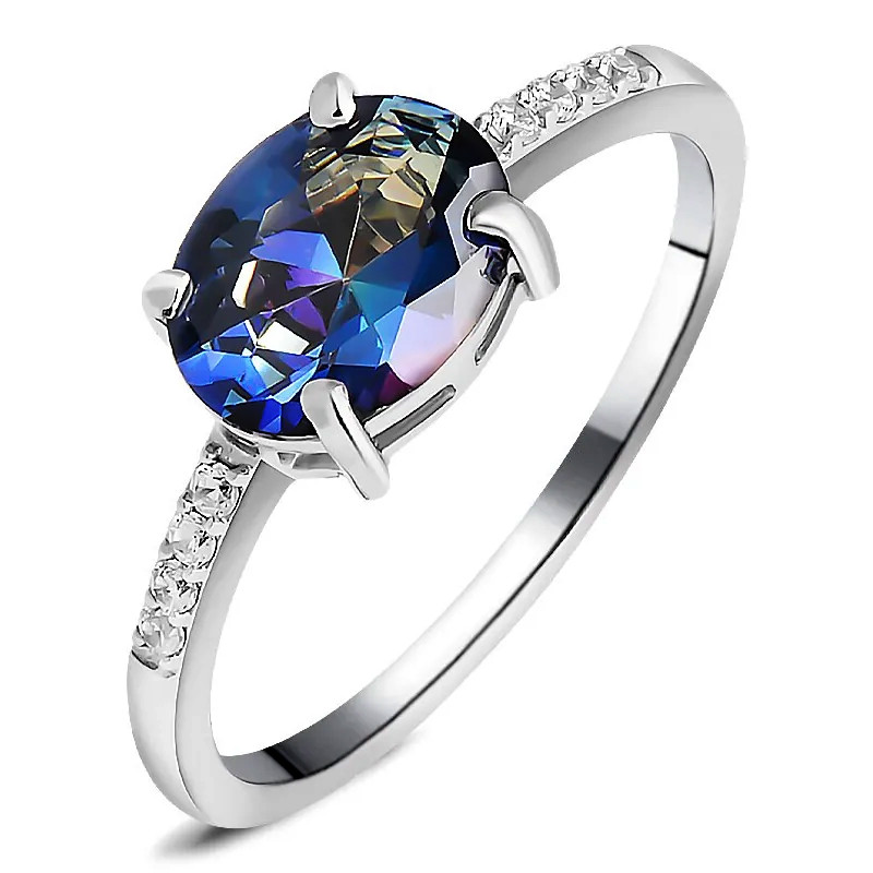 Серебряное кольцо с мистик кварцем ‒ Mirserebra925.ru