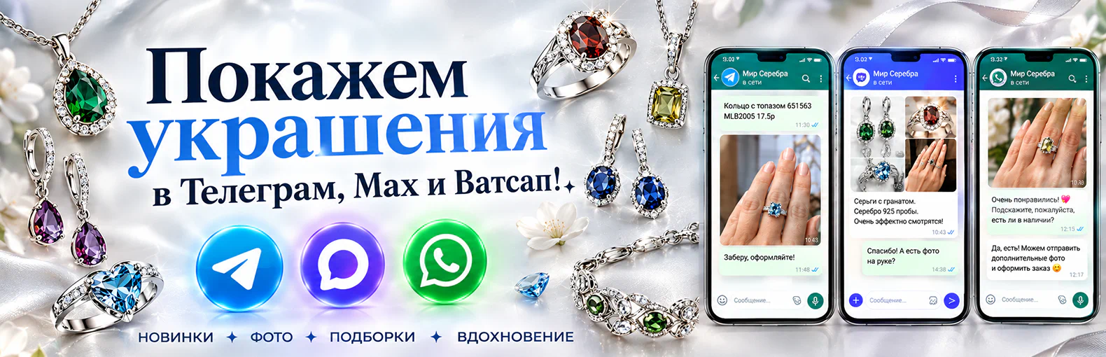Покажем украшения по Телеграм, Мах, Вастсап