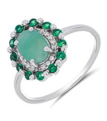 Серебряное кольцо с изумрудом – Mirserebra925.ru