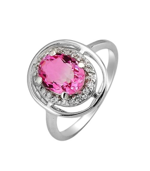 Серебряное кольцо с радужным кварцем ‒ Mirserebra925.ru