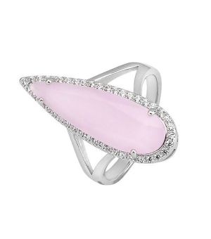 Серебряное кольцо с розовым кварцем – Mirserebra925.ru
