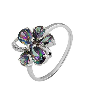 Серебряное кольцо с мистик кварцем ‒ Mirserebra925.ru