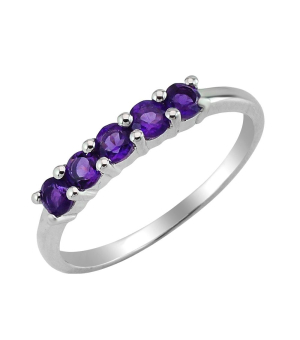 Серебряное кольцо с аметистом ‒ Mirserebra925.ru