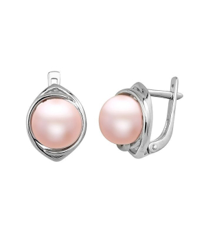 Серебряные серьги с жемчугом ‒ Mirserebra925.ru