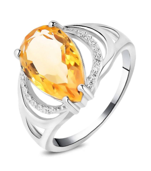 Серебряное кольцо с цитрином – Mirserebra925.ru