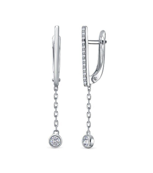 Серебряные серьги с цирконом ‒ Mirserebra925.ru