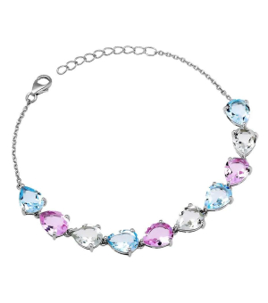 Серебряный браслет микс камней – Mirserebra925.ru