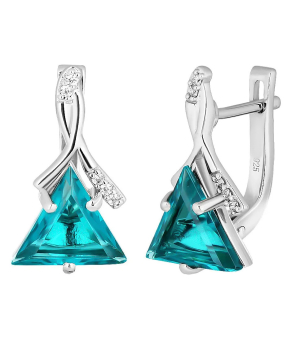 Серебряные серьги с аквамарином ‒ Mirserebra925.ru