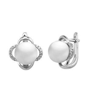 Серебряные серьги с жемчугом ‒ Mirserebra925.ru