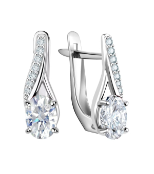 Серебряные серьги с цирконом ‒ Mirserebra925.ru