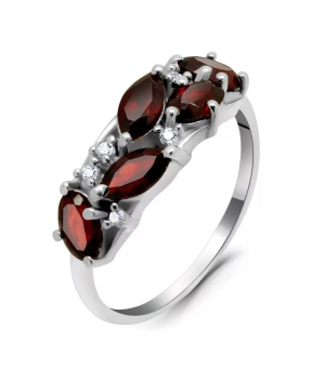 Серебряное кольцо с гранатом – Mirserebra925.ru
