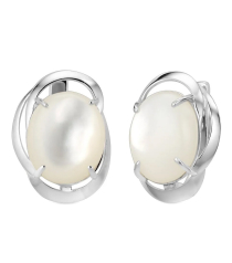 Серебряные серьги с перламутром ‒ Mirserebra925.ru