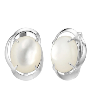 Серебряные серьги с перламутром ‒ Mirserebra925.ru