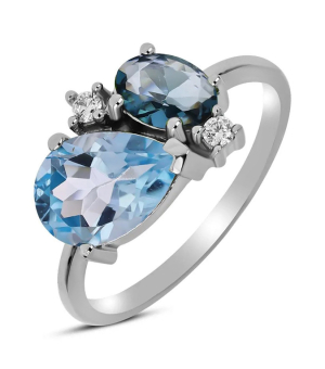 Серебряное кольцо микс камней – Mirserebra925.ru