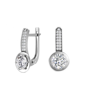 Серебряные серьги с цирконом ‒ Mirserebra925.ru