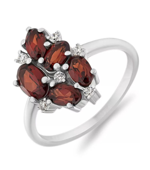 Серебряное кольцо с гранатом – Mirserebra925.ru