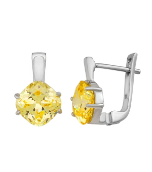 Серебряные серьги с цирконом ‒ Mirserebra925.ru