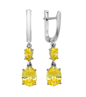 Серебряные серьги с цирконом ‒ Mirserebra925.ru