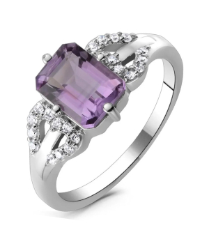 Серебряное кольцо с аметистом ‒ Mirserebra925.ru