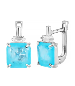 Серебряные серьги с турмалином ‒ Mirserebra925.ru