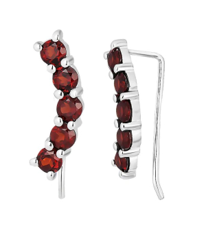 Серебряные серьги с гранатом – Mirserebra925.ru