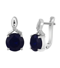 Серебряные серьги с сапфиром – Mirserebra925.ru