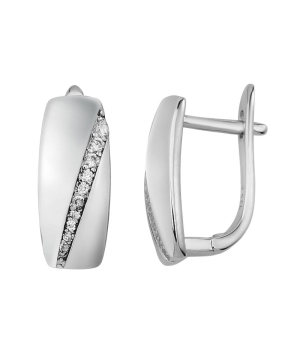 Серебряные серьги с цирконом ‒ Mirserebra925.ru