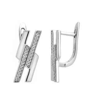 Серебряные серьги с цирконом ‒ Mirserebra925.ru