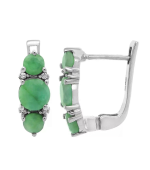 Серебряные серьги с изумрудом – Mirserebra925.ru