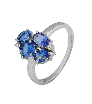 Серебряное кольцо с танзанитом ‒ Mirserebra925.ru