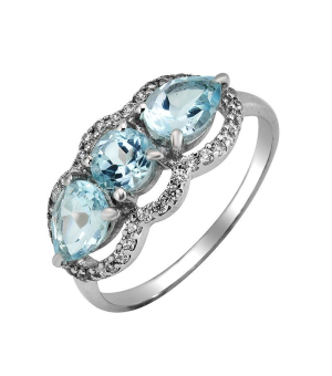 Серебряное кольцо с топазом ‒ Mirserebra925.ru