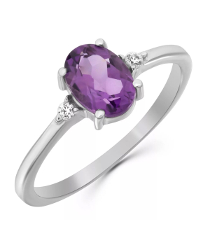 Серебряное кольцо с аметистом ‒ Mirserebra925.ru