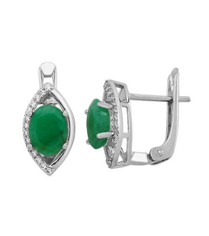 Серебряные серьги с изумрудом – Mirserebra925.ru