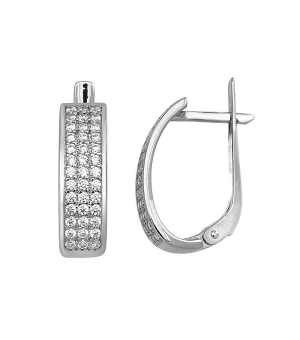 Серебряные серьги с цирконом ‒ Mirserebra925.ru