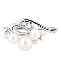 Серебряная брошь с жемчугом ‒ Mirserebra925.ru